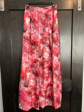 Eliza J Pink Floral Maxi Skirt